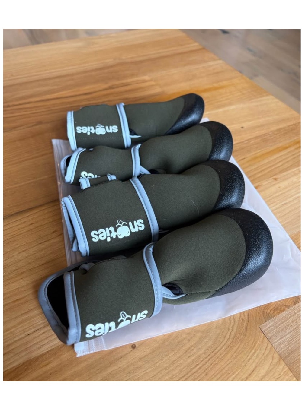 Snooties Booties Dog Boota - Olive Green - Set of 4, size XL